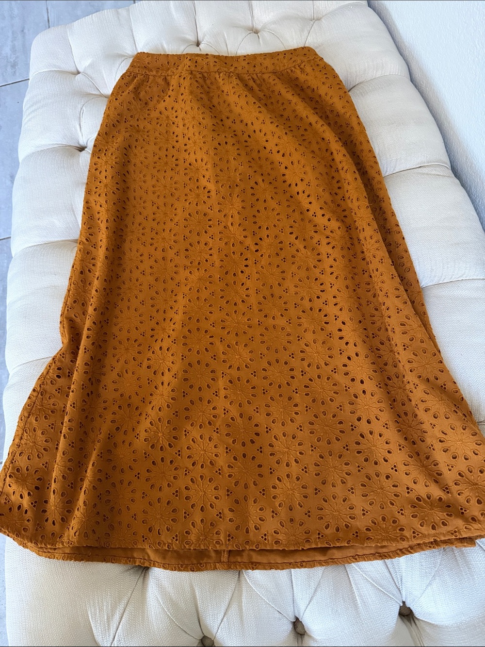 Lilly Pulitzer Rust Orange Eyelet Midi Skirt
